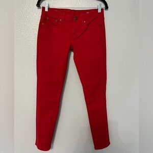 J. Crew Red Toothpick Skinny Jeans 26 Ankle